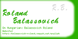 roland balassovich business card